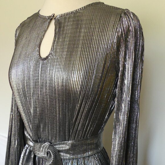 Soft Surroundings Annabelle Pleated Maxi Dress w/ Shash Silver USA Size XS (2/4) - Picture 3 of 16
